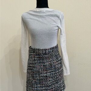Warehouse Multicolor Tweed Mini Skirt